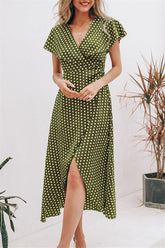 Sommerkleid aus Satin mit Vintage-Punktemuster